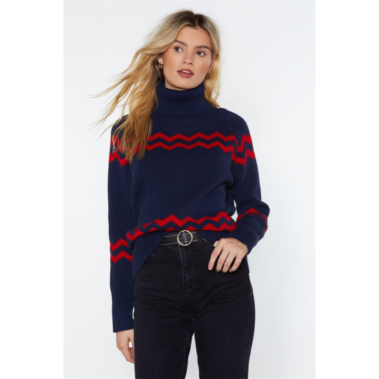 Kadın Kırmızı Degaje Yaka Triko Elbise AG3017